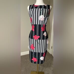 Tommy Hilfiger Blue and Pink Sheath Midi Dress **Like New**